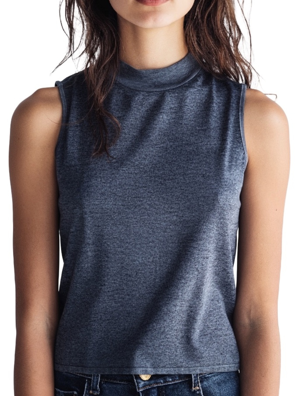 JM Collection Charcoal Gray Sleeveless Turtleneck Sweater - Charcoal Heather